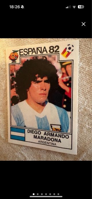 Cromo Maradona España 82 y Rossi