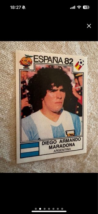Cromo Maradona España 82 y Rossi