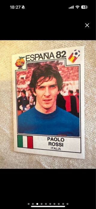 Cromo Maradona España 82 y Rossi