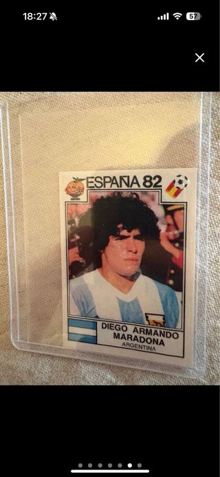 Cromo Maradona España 82 y Rossi