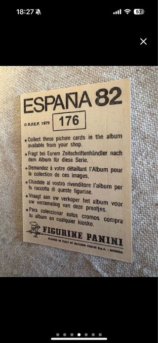 Cromo Maradona España 82 y Rossi