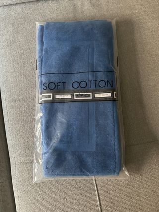 Confezione da 2 tappetini da bagno in cotone blu 45 x 65 cm