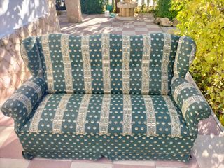 2 Sofás 3 y 2 Plazas Tela Verde