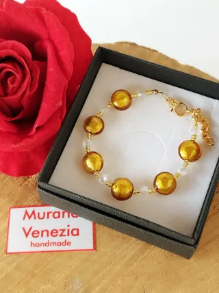 Bracciale Murano Venezia Vetro Oro Bianco