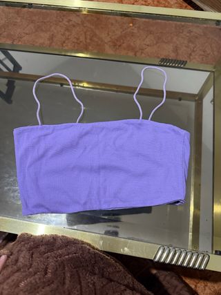 Top lila de tirantes finos – SHEIN (Talla S 36)