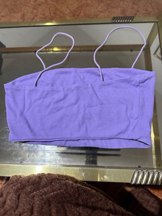 Top lila de tirantes finos – SHEIN (Talla S 36)