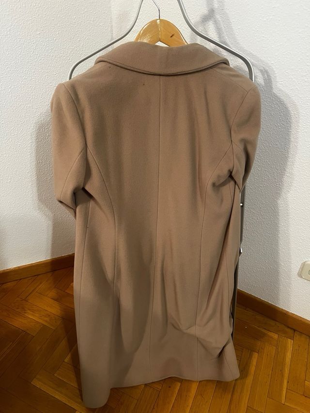 Abrigo Zara Lana Talla 38 Beige