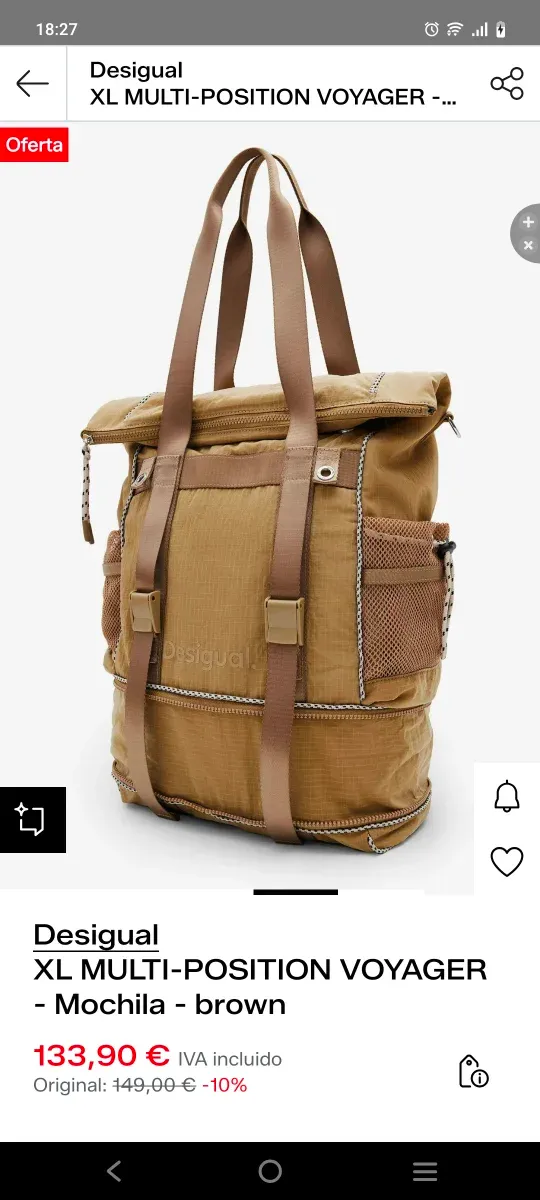 Desigual XL Multi-Position Voyager - Marrón