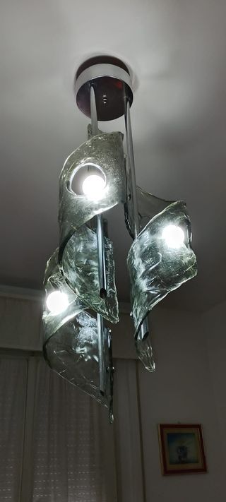 Lampadario Murano Acciaio e Vetro