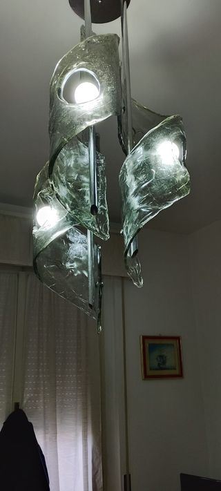 Lampadario Murano Acciaio e Vetro