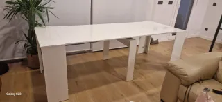 Mesa extensible blanca madera 5 medidas