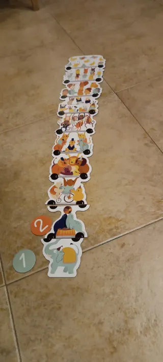 Puzzle de números con animales de circo