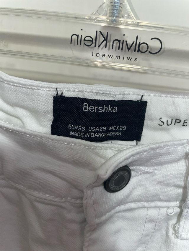 Pantalón Bershka Blanco TS