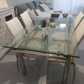 Mesa Comedor Cristal Extensible
