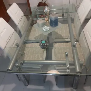 Mesa Comedor Cristal Extensible