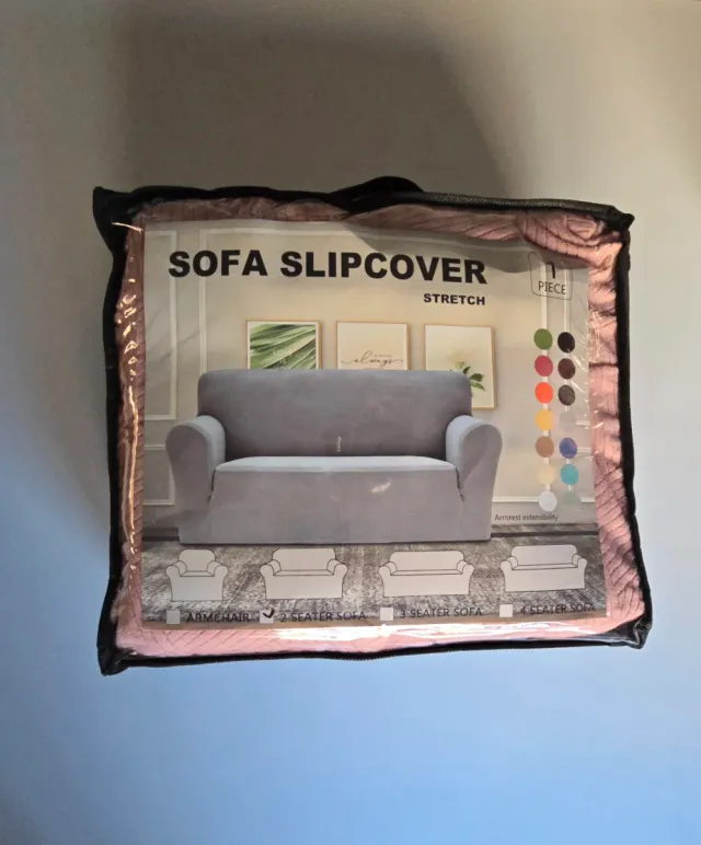 Funda elástica sofá 2 plazas rosa