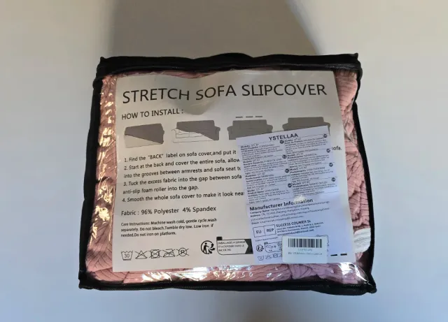 Funda elástica sofá 2 plazas rosa