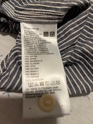 Camisa Uniqlo Talla S Rayas Azules