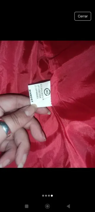 Abrigo Rojo Mujer Talla XL