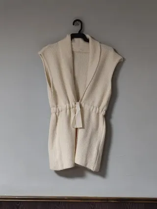 Rebeca de lana beige talla única