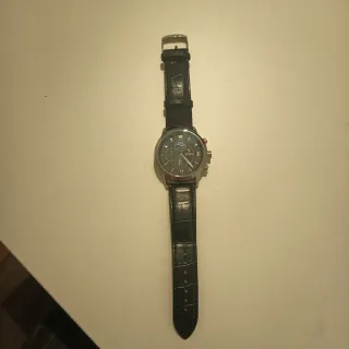 Reloj LIGE Negro y Plateado Correa Cocodrilo