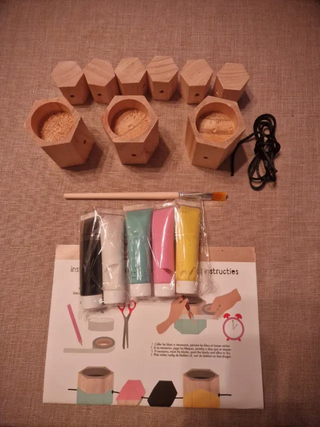Kit Portavelas Madera DIY