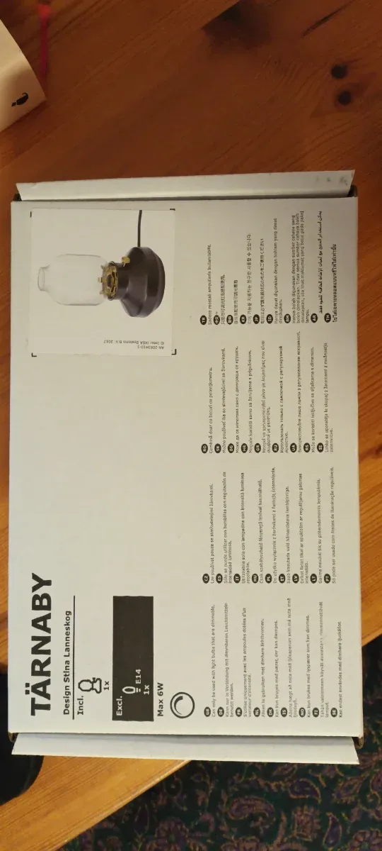 Lámpara Tarnaby Ikea Negra Transparente