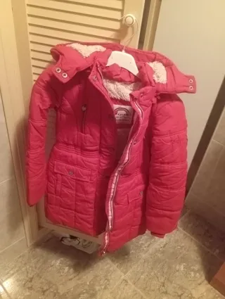 Abrigo niña rosa talla 8/9