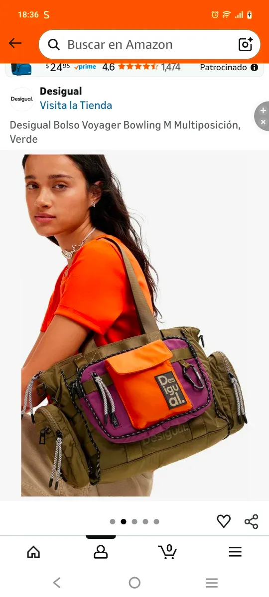 Bolso Desigual Voyager Bowling M Verde