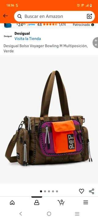 Bolso Desigual Voyager Bowling M Verde