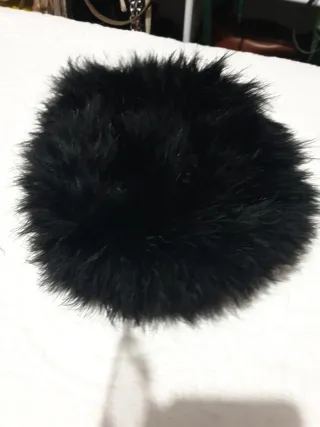 Gorro vintage pelo natural negro