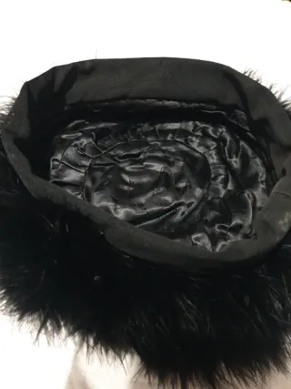 Gorro vintage pelo natural negro