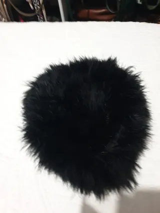 Gorro vintage pelo natural negro