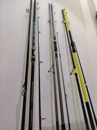 Lote cañas surfcasting encufables