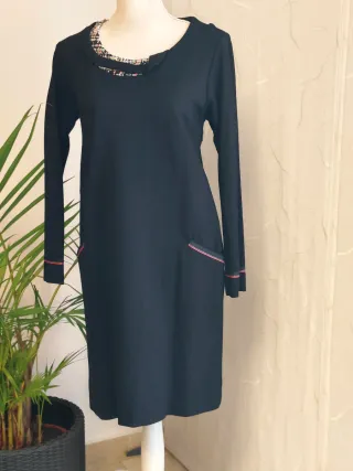 Vestido negro invierno forrado