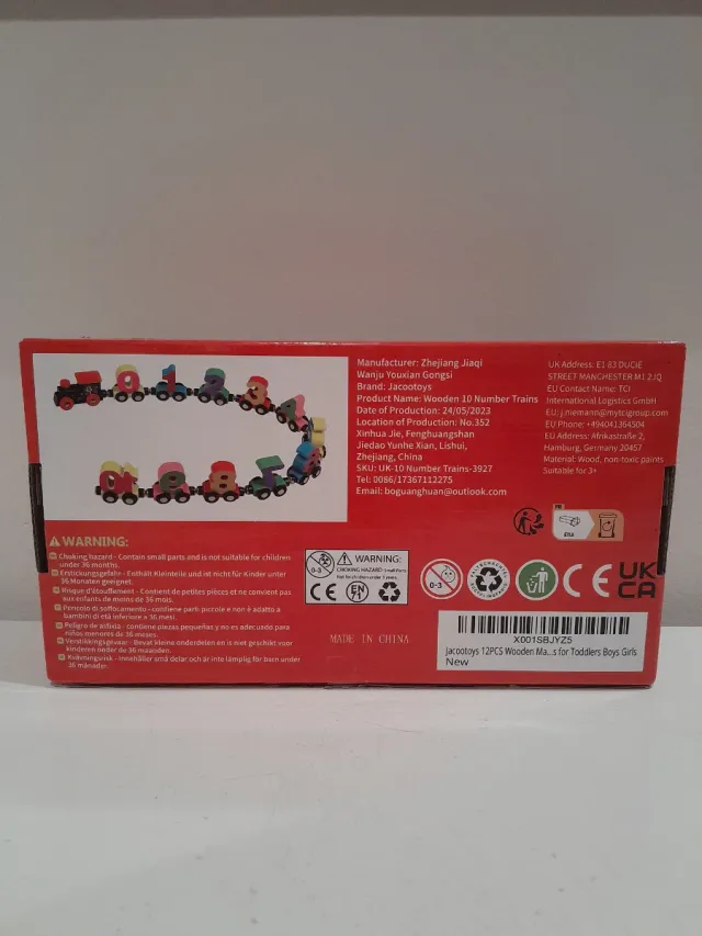 Tren magnético de madera con números Jacootoys