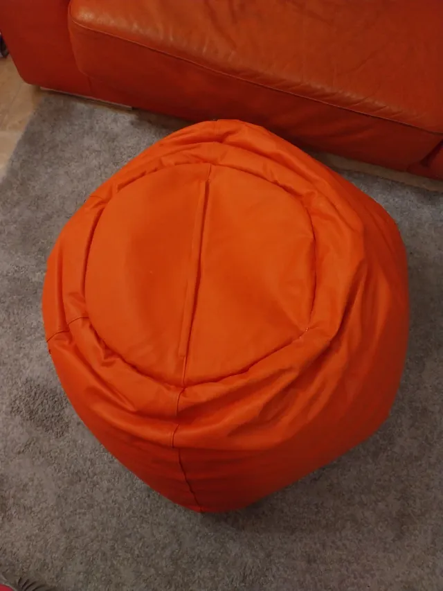 Puf pera XL Adulto cuero sintético naranja