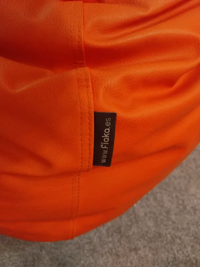 Puf pera XL Adulto cuero sintético naranja