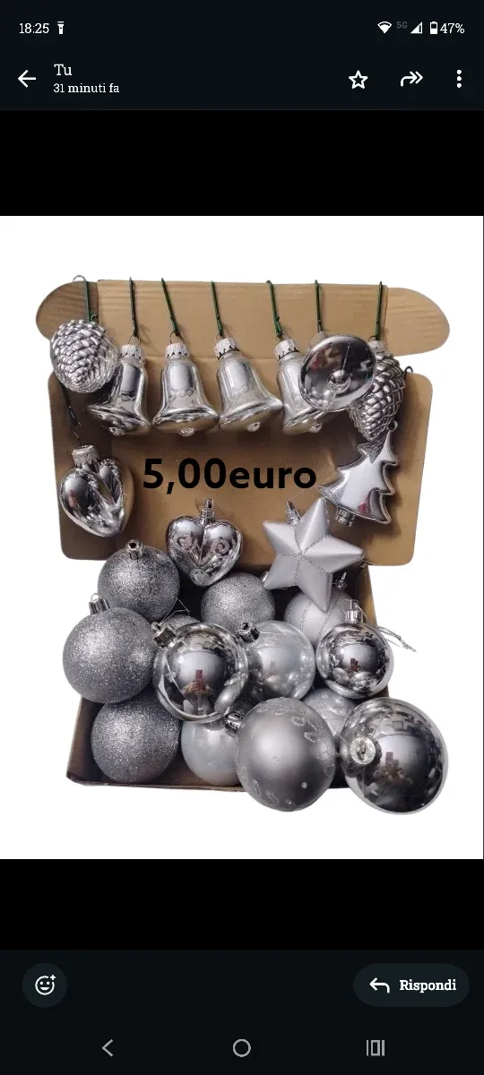 Set decorazioni natalizie argento