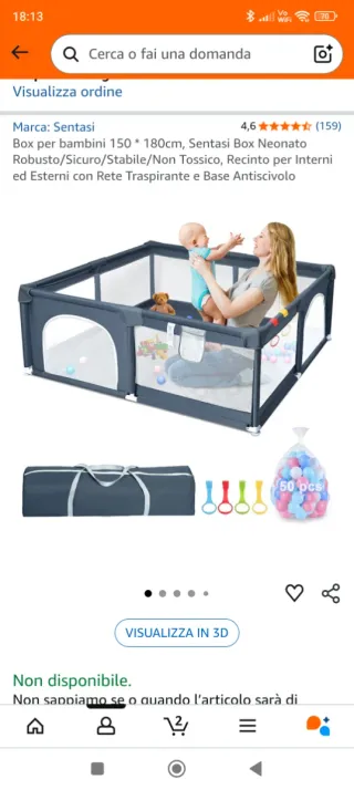 Box per bambini 150x180x70cm