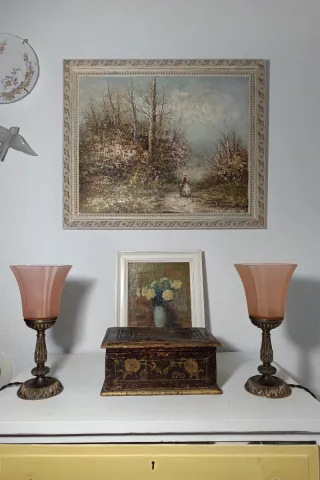 Lampade Art Deco in bronzo patinato