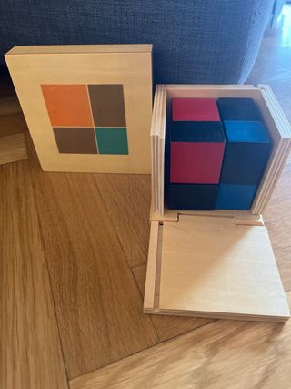 Binomio y Trinomio Montessori Bloques Madera
