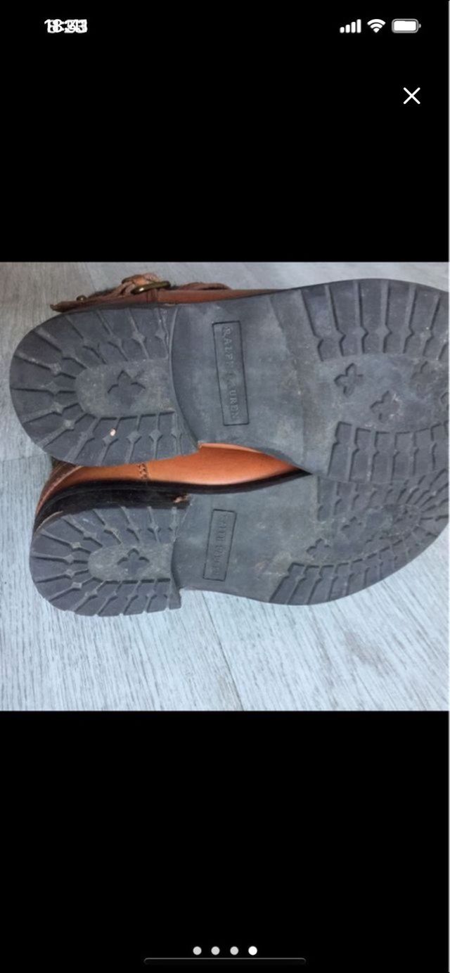 Botas piel Ralph Lauren Marrones y Verdes T.36