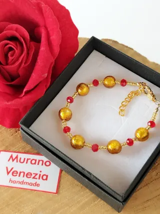 Bracciale Murano Venezia Oro Rosso