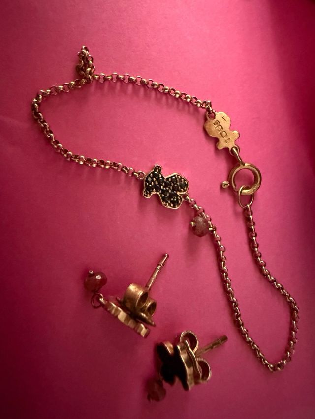 Conjunto Tous Oso Negro y Dorado