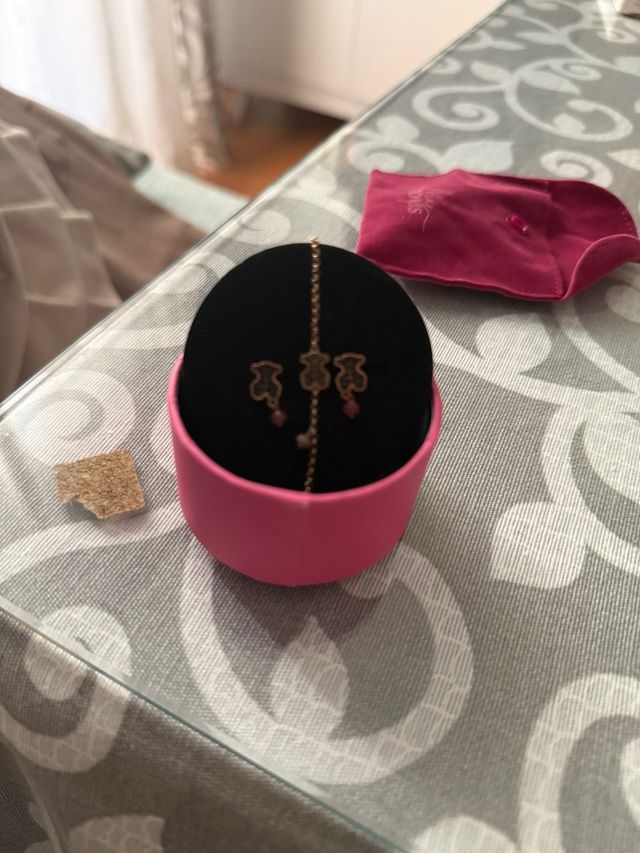 Conjunto Tous Oso Negro y Dorado