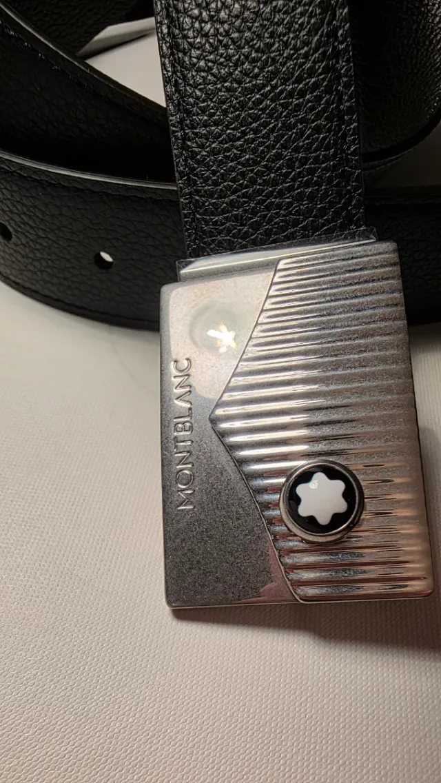 Cinturón Montblanc Cuero Negro/Marrón Reversible