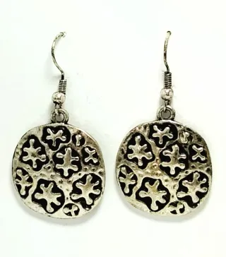 Pendientes Ref: 1021. Redondos en plata vieja.