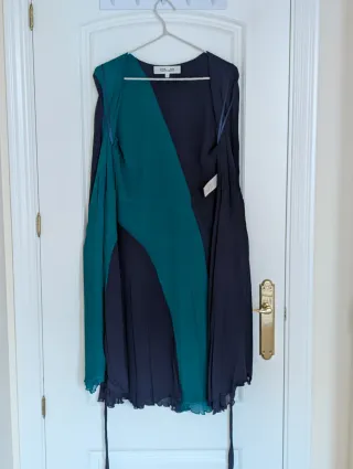 Vestido Diane von Furstenberg azul y verde