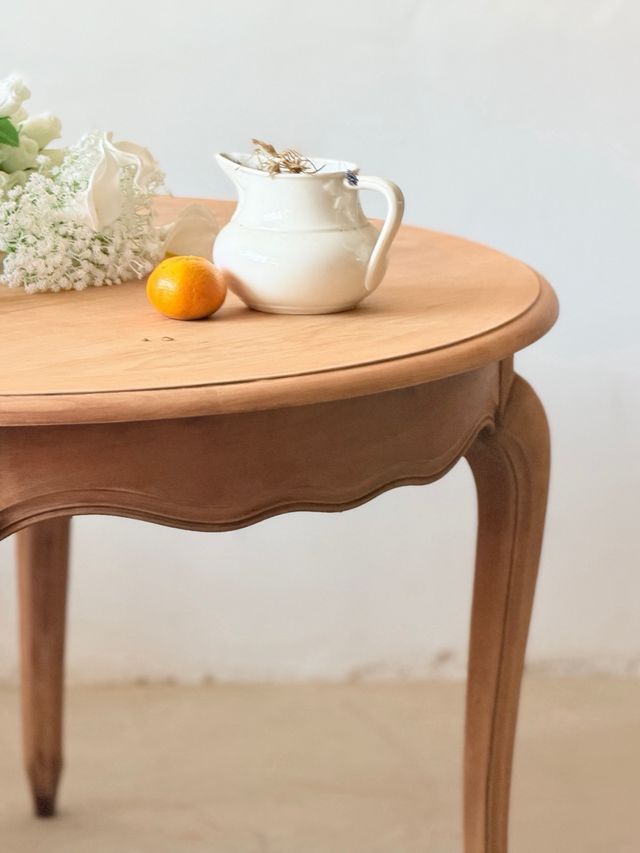 Mesa redonda extensible de madera maciza